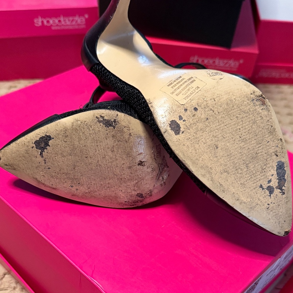 Bcbgeneration Black Pointed-Toe Ankle-Strap Mesh … - image 8